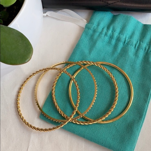J. Crew Gold Bangle set - Picture 1 of 4